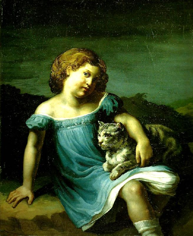 Theodore   Gericault louise vernet enfant France oil painting art
